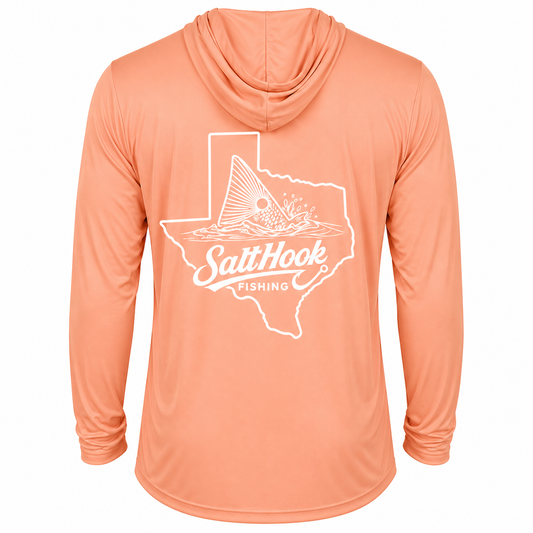 Pre- order- Salt Hook Fishing Lone Star Redfish Sun Hoodie